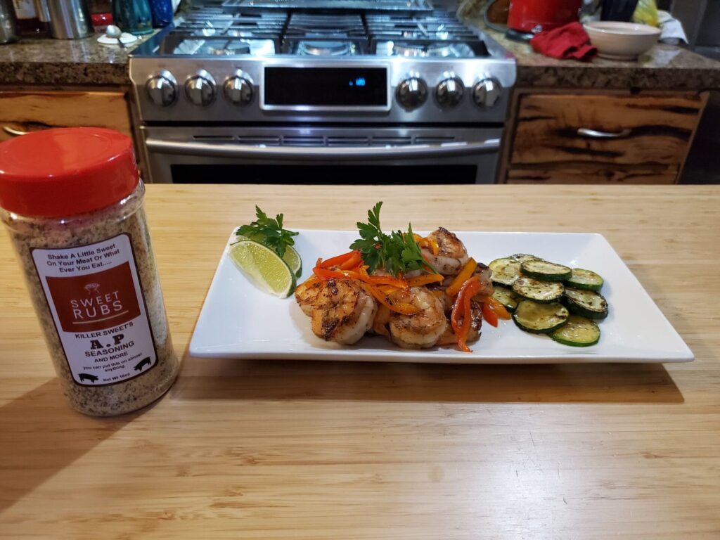 Plate of food using Sweet Rubs AP seasoning